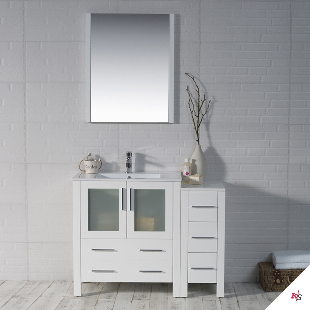 42 Inch Sydney Vanity With Side Cabinet