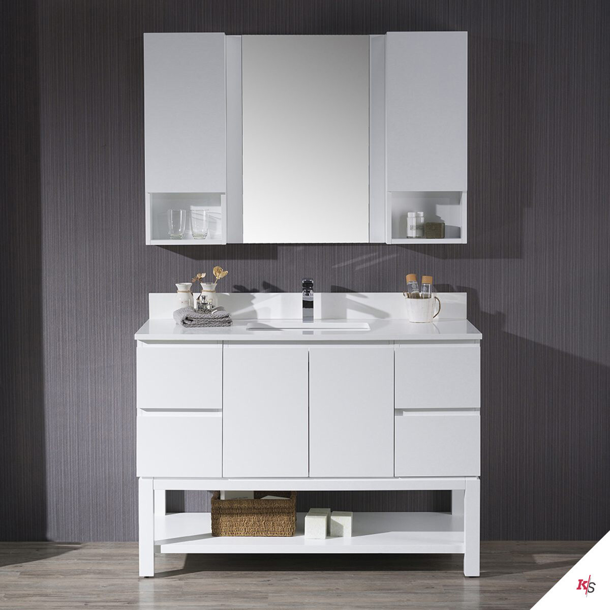Monaco 48 Inch Vanity (Single Or Double Basins)