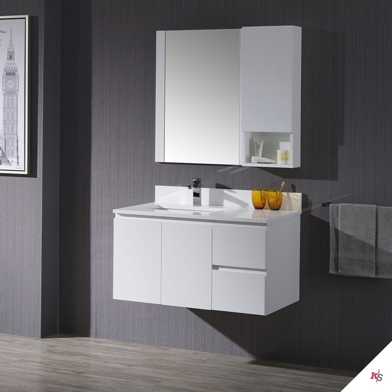 Monaco 36 Inch Vanity (Wall Hung, Chrome Legs, Wood Legs)
