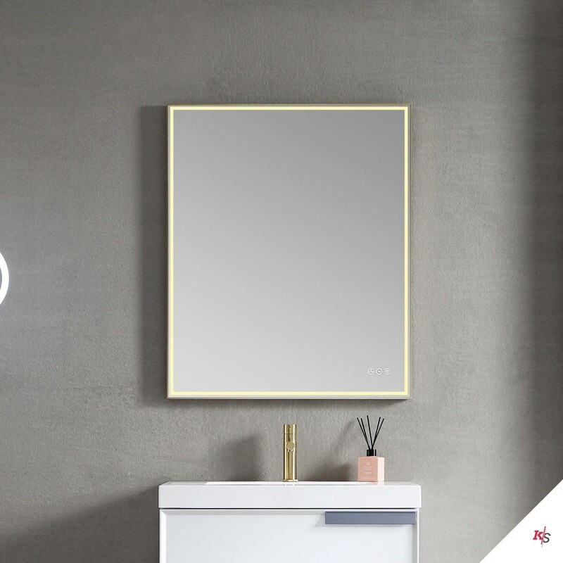 Stellar 30 Inch Led Mirror - Brush Gold