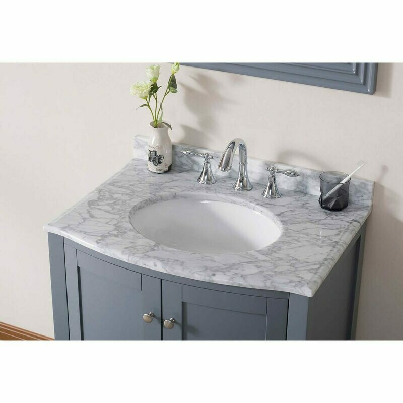 30&Quot; Countertop - White Carrara Marble