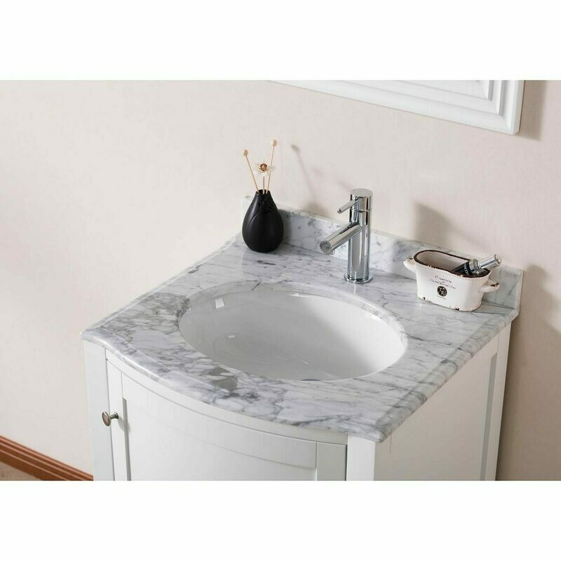 24&Quot; Countertop - White Carrara Marble