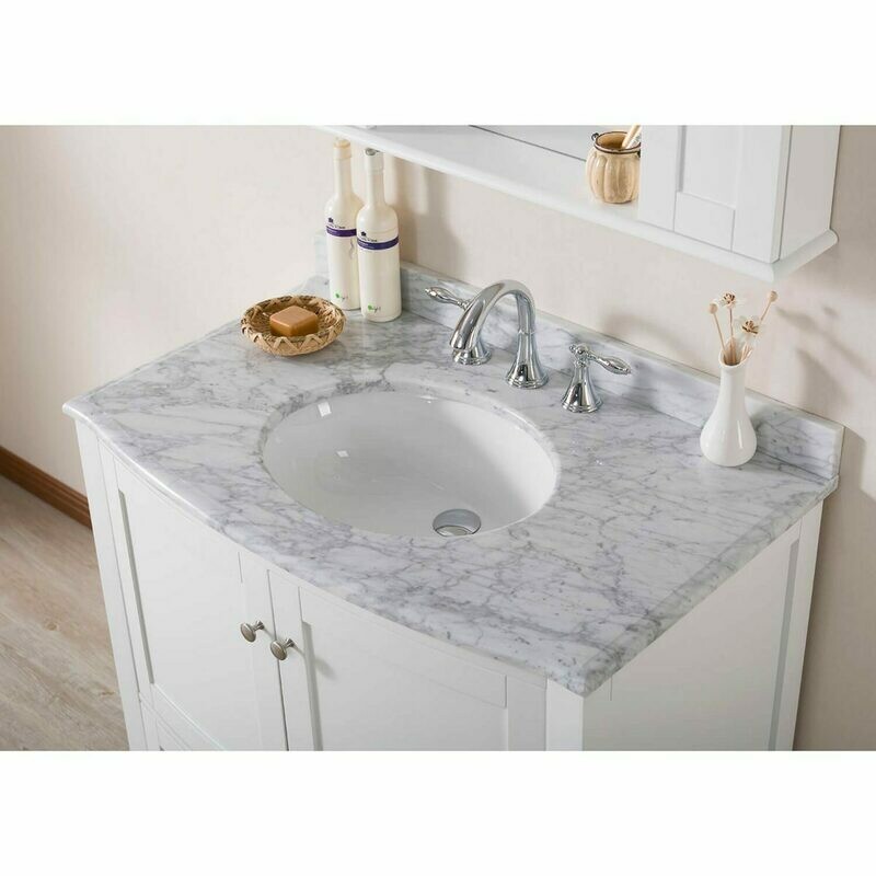 36&Quot; Countertop -White Carrara Marble