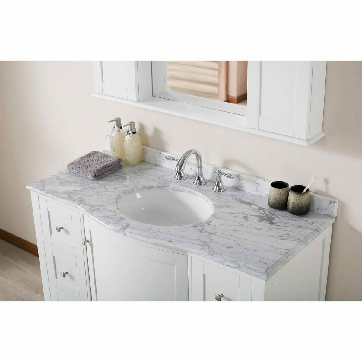 48&Quot; Countertop - White Carrara Marble