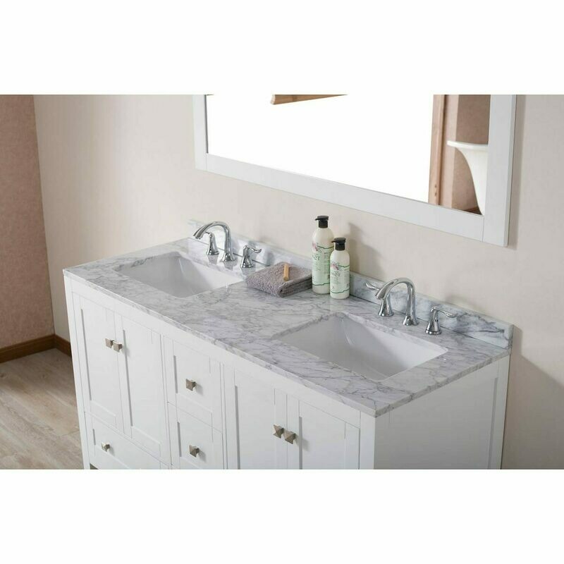 60&Quot; Countertop - White Carrara Marble