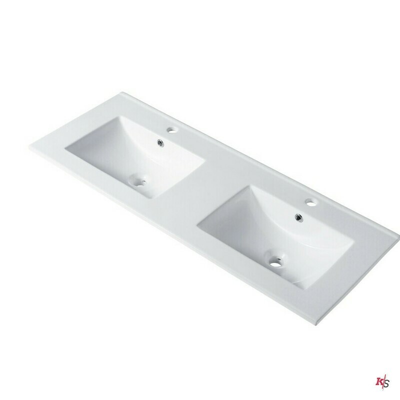 Ceramic Basin 48&Quot; X 18&Quot; Top-Mount Rectangular Double