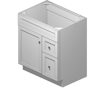 30 Inch Alaska White Shaker Vanity (Door Right)