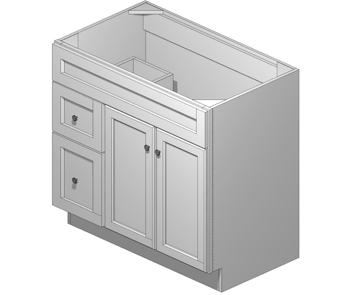 36 Inch Alaska White Shaker Vanity (Door Left)