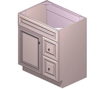 30 Inch Lexington Ivory Vanity (Door Left)