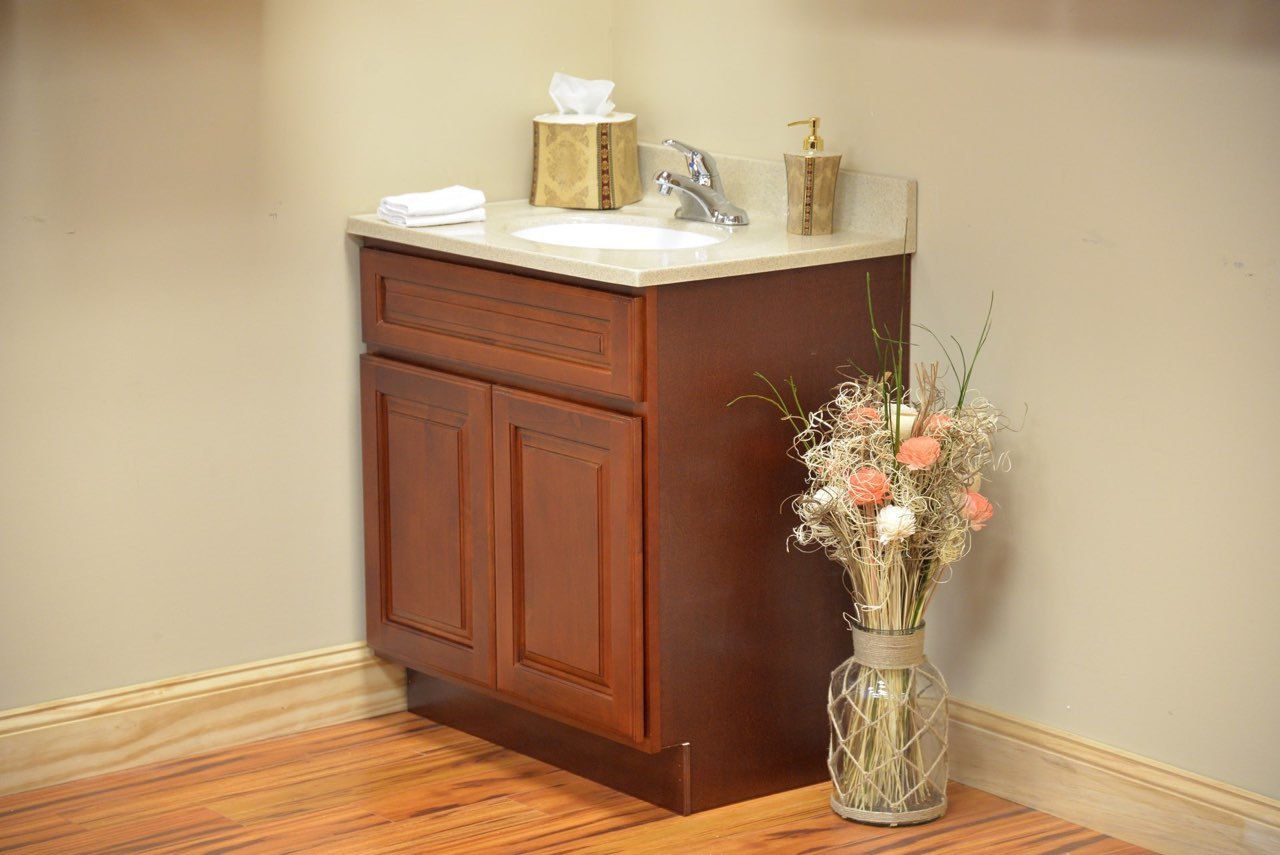 30 Inch Cardinal Cherry Vanity (Door Left)