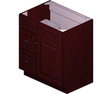 30 Inch Cardinal Cherry Vanity (Door Left)
