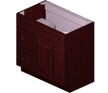 36 Inch Cardinal Cherry Vanity (Door Left)