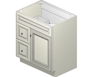 30 Inch Soft Pearl Vanity (Door Left)