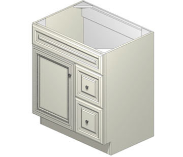 30 Inch Soft Pearl Vanity (Door Right)