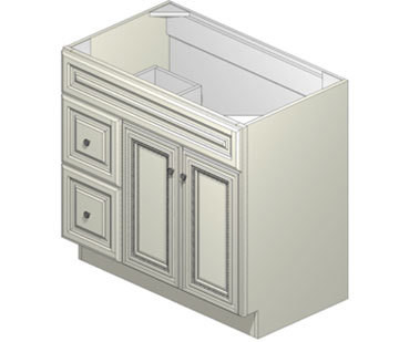36 Inch Soft Pearl Vanity (Door Left)