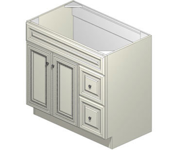 36 Inch Soft Pearl Vanity (Door Right)