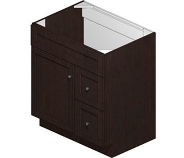 30 Inch Espresso Shaker Vanity (Door Left) 30 Inch Espresso Shaker Vanity (Door Left)