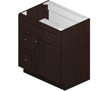 30 Inch Espresso Shaker Vanity (Door Right) 30 Inch Espresso Shaker Vanity (Door Right)