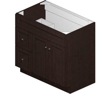 36 Inch Espresso Shaker Vanity (Door Right)