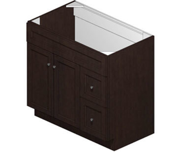 36 Inch Espresso Shaker Vanity (Door Left) 36 Inch Espresso Shaker Vanity (Door Left)