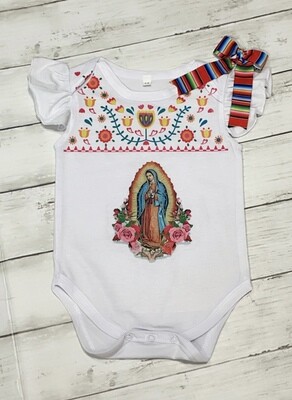 ONESIE VIRGENCITA GUADALUPANA WITH ROSES ONESIE VIRGENCITA GUADALUPANA WITH ROSES