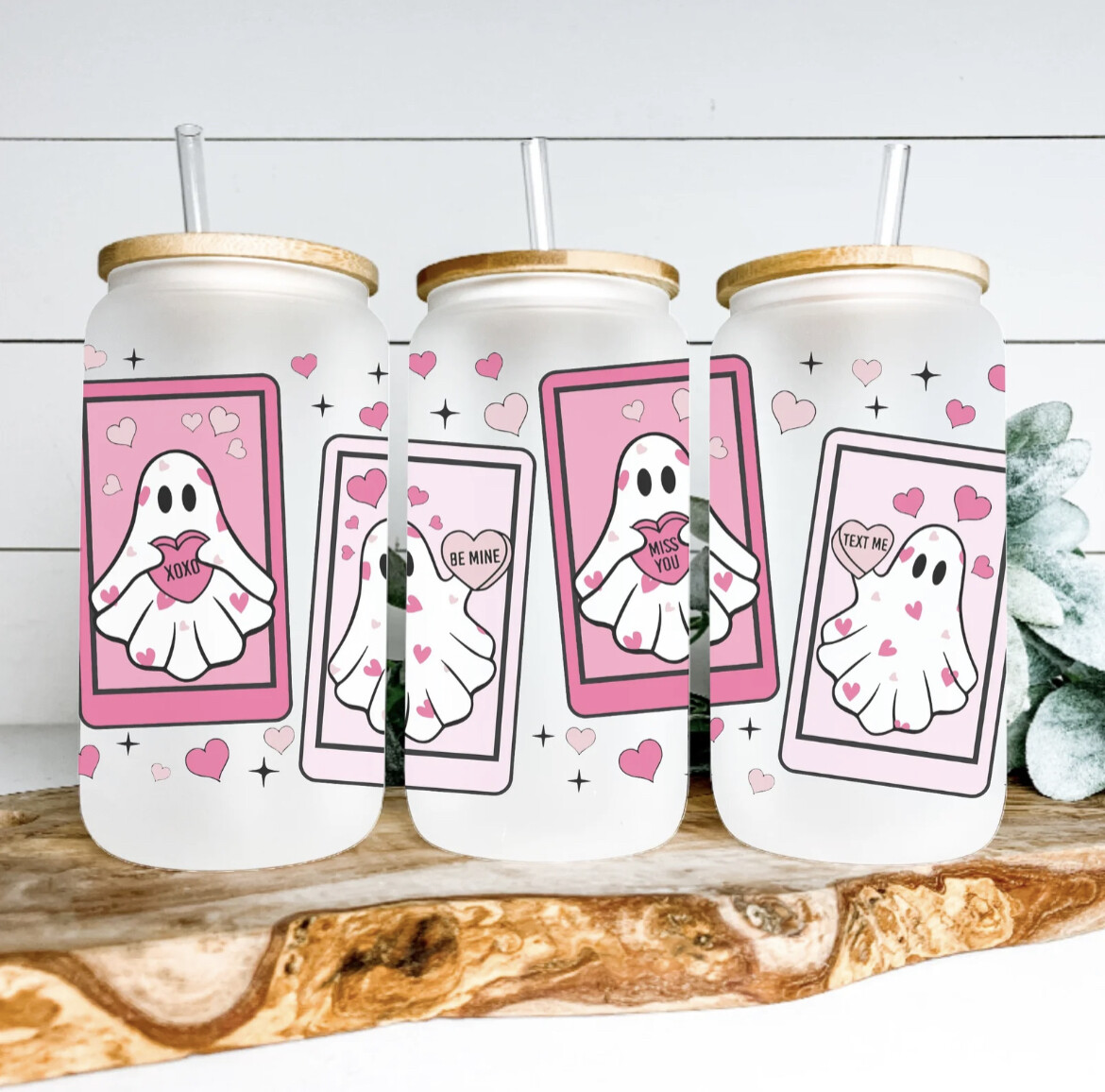 LOVE GHOST CARDS GLASS CUP