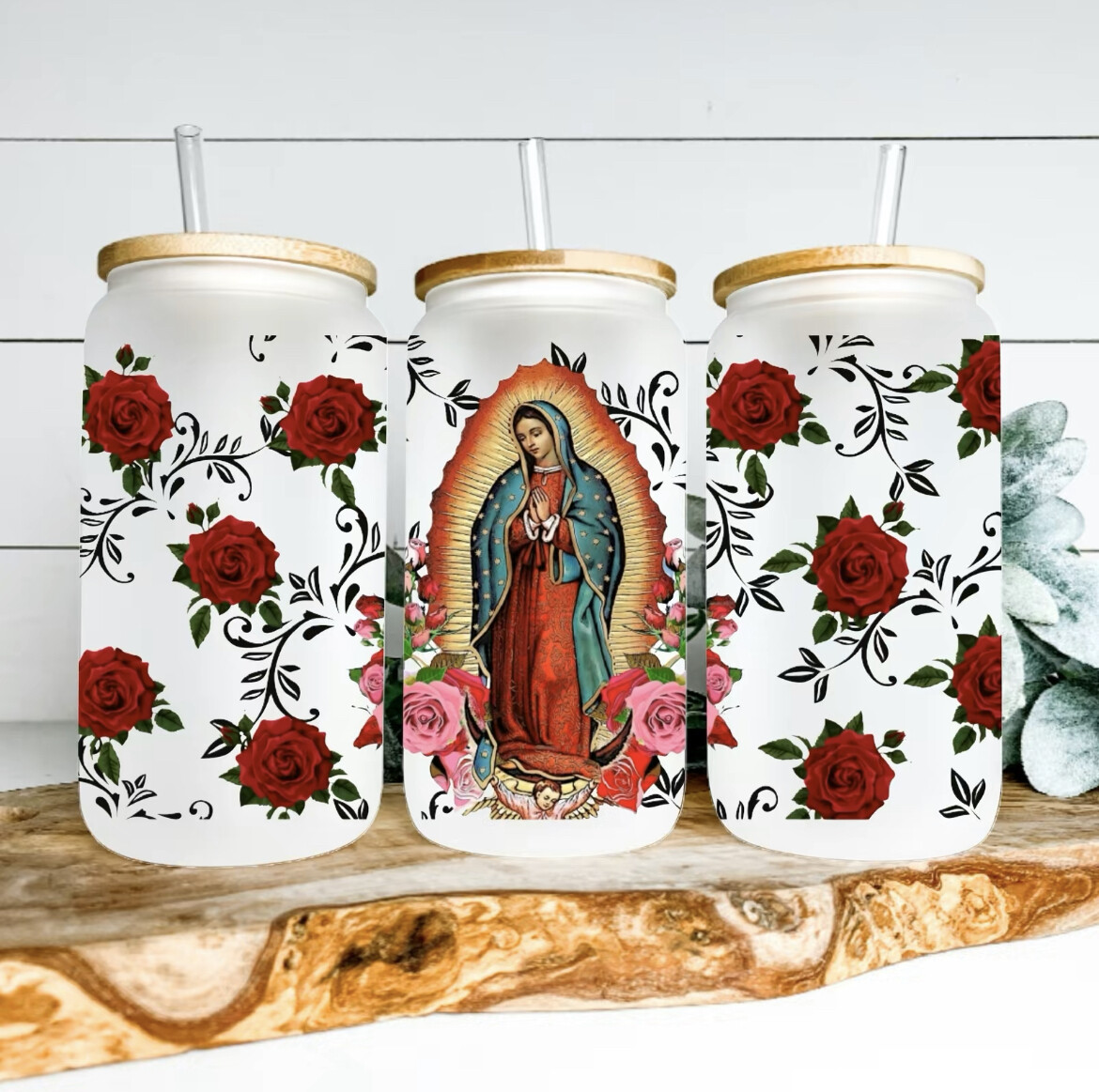 VIRGENCITA WITH RED ROSES