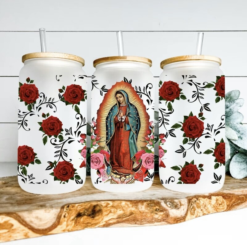 VIRGENCITA WITH RED ROSES