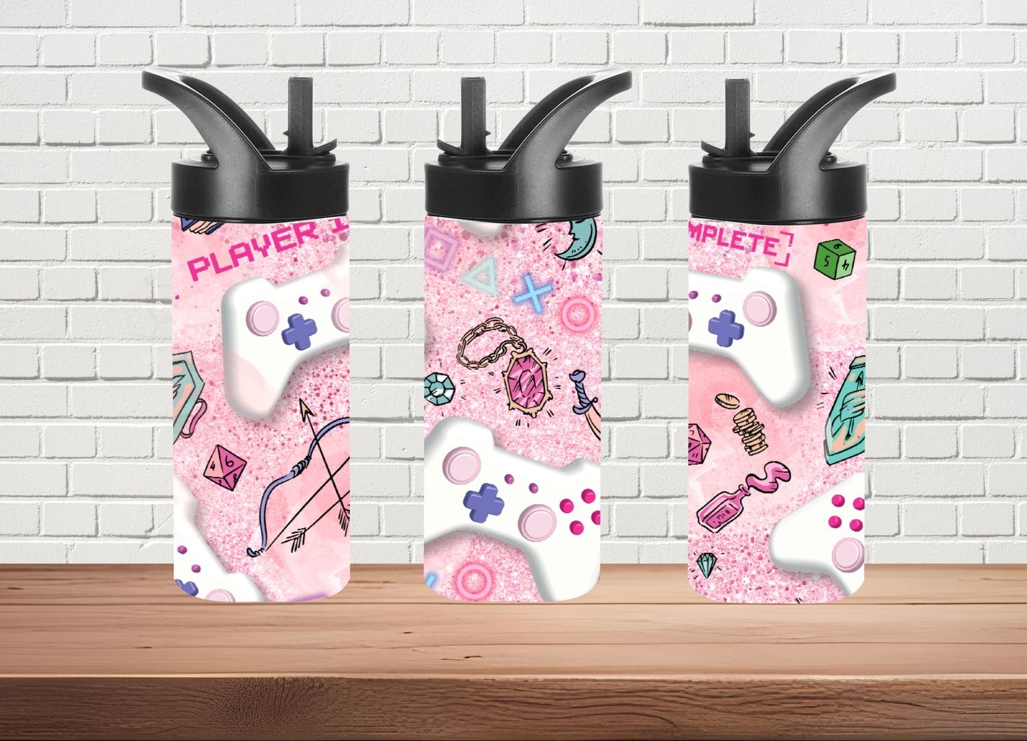 Gamer Pink Water Bottle