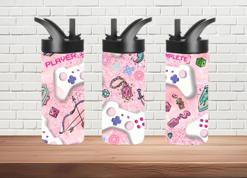 Gamer Pink Water Bottle