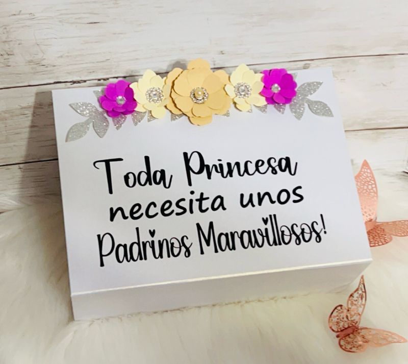 GIRL BAPTISM PADRINOS PROPOSAL BOX