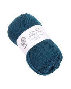 Ashford 807 50g Ball 100% Merino 4 Ply Superwash Peacock