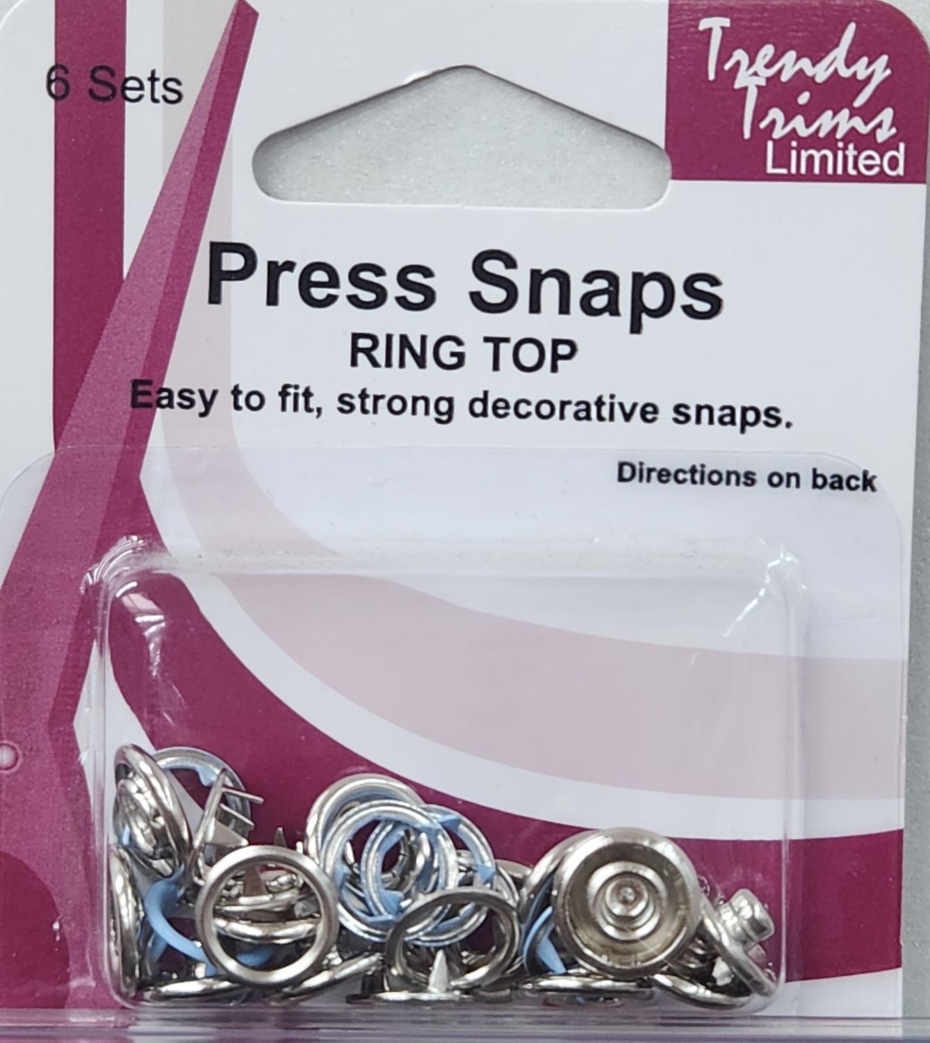 Press Snaps Ring Top Colour Blue