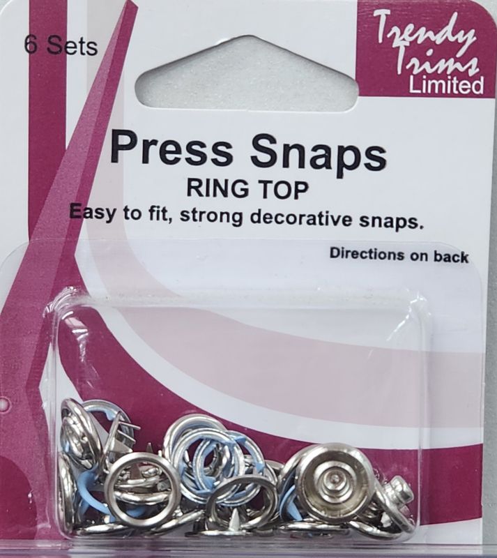 Press Snaps Ring Top Colour Blue