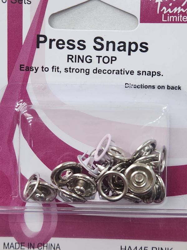 Press Snaps 6 sets Ring Top Colour Pink