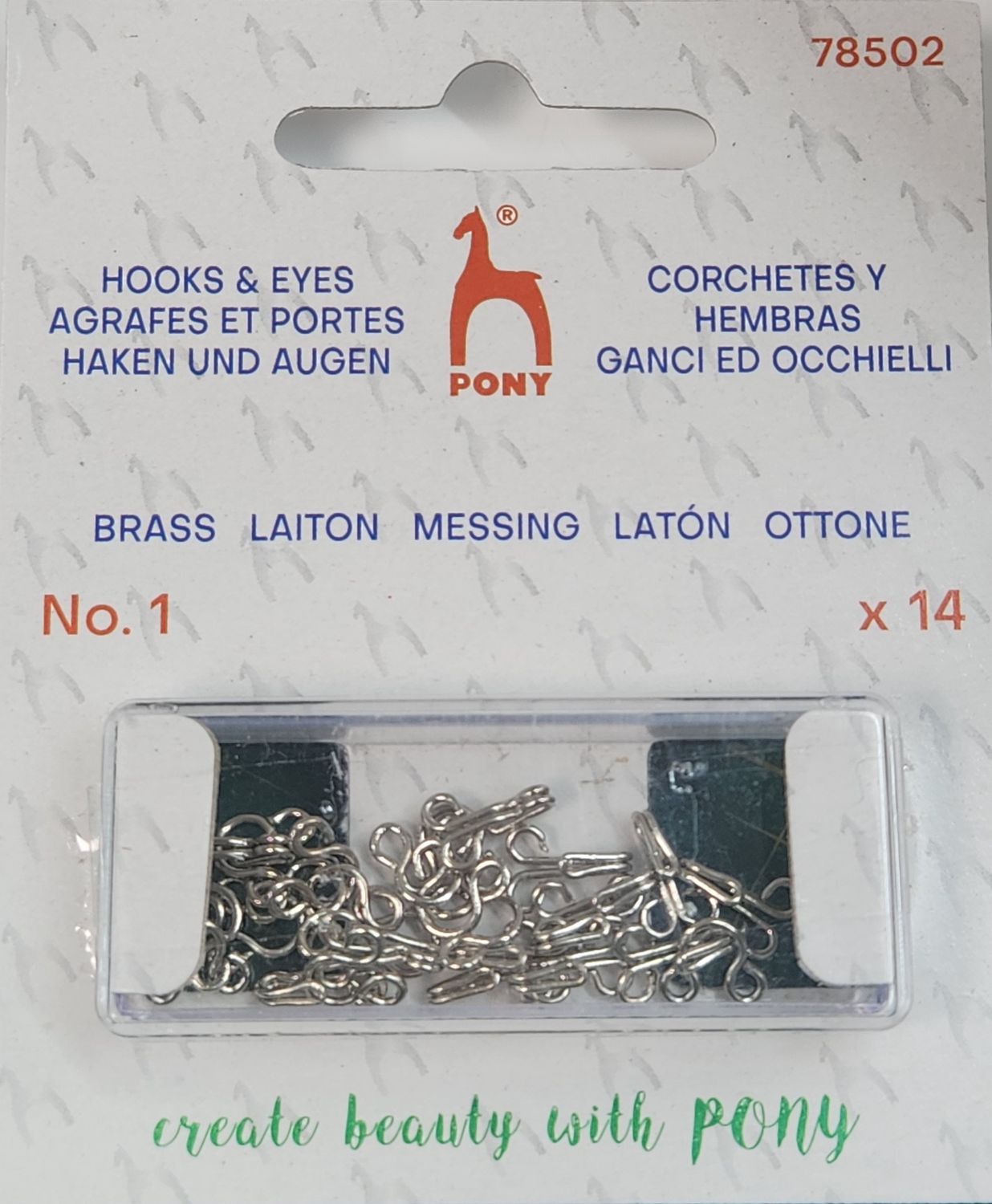 Pony Hook and Eye Nickel Size 1