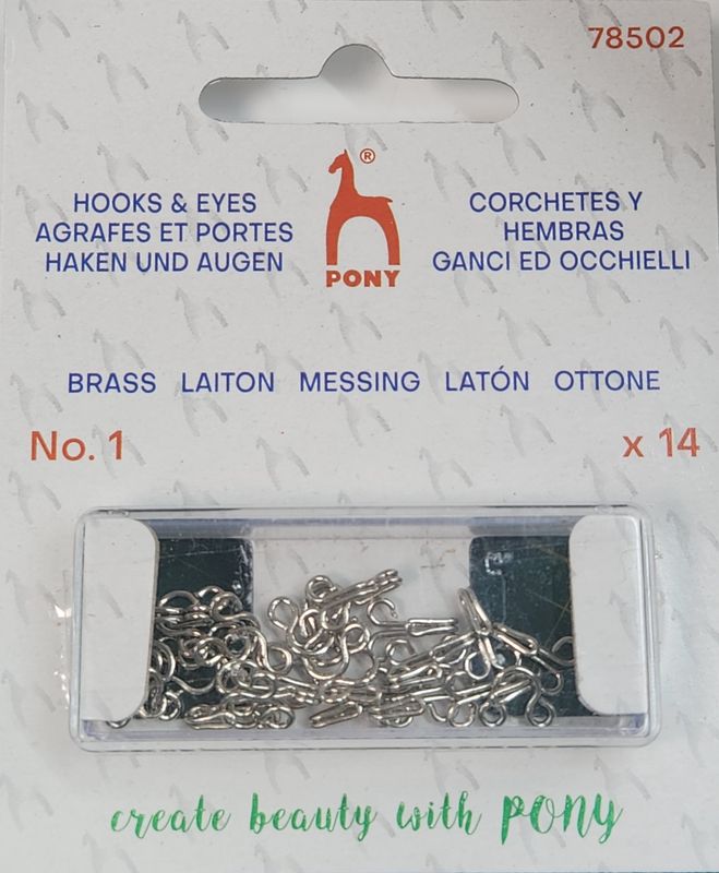 Pony Hook and Eye Nickel Size 1