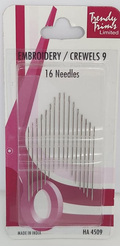 Trendy Trims Embroidery / Crewels 9 16 Pack of Needles