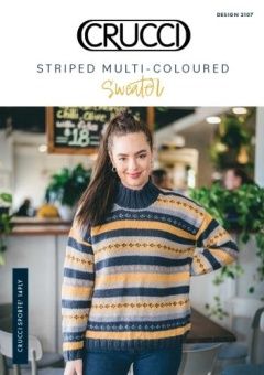 Crucci Pattern Striped Multi Coloured Sweater 2107