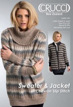 Crucci Pattern - Chevron Sweater &amp; Jacket Leaflet 1404