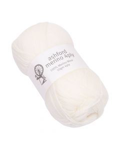 Ashford 813 50g Ball 100% Merino 4 Ply Superwash Snow