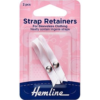 Hemline Bra Strap Retainer 1 pair White