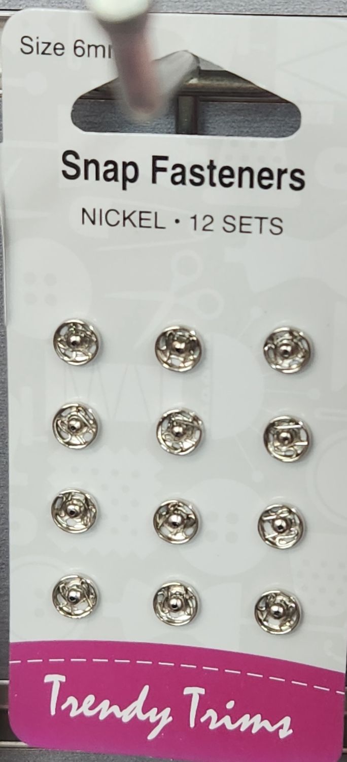Snap Fastener 12 x 6mm Nickel