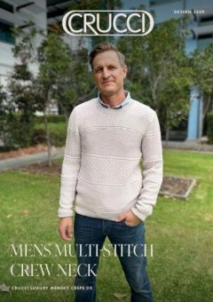 Crucci Pattern Mens Multi-Stitch Crew Neck Design 2209