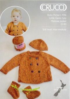 Crucci Baby Pattern 1516 Little Gems 4ply Matinee Jacket