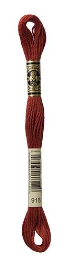 DMC Stranded Cotton Skein 8m Colour 918
