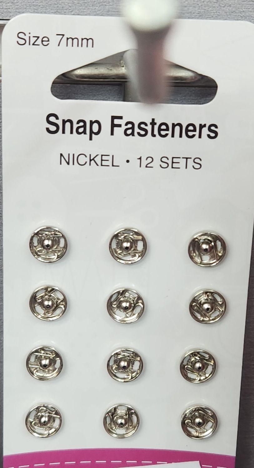 Snap Fastener 12 x 7mm Nickel