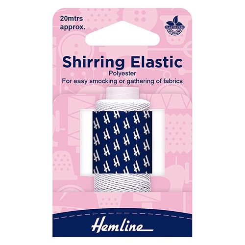 Hemline Shirring Elastic x 20m White