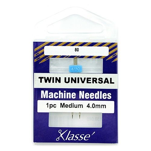 Klasse Sewing Machine Needles - Twin Point 1pc Medium 80 4.0mm