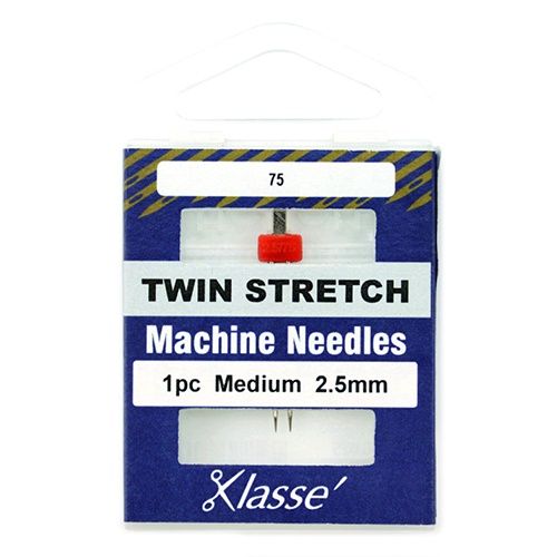 Klasse Sewing Machine Needles Twin Stretch 1pc Medium 2.5mm